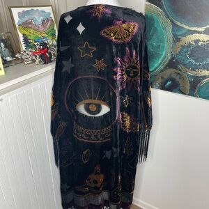 Unique Vintage Hocus Pocus Celestial Print Shawl